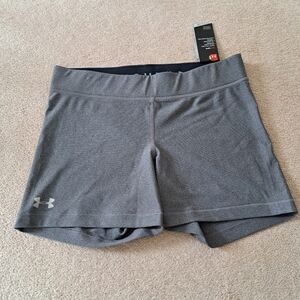 Under Armour Compression Shorts Womens Size XL Grey UA Heat Gear Middy NWT